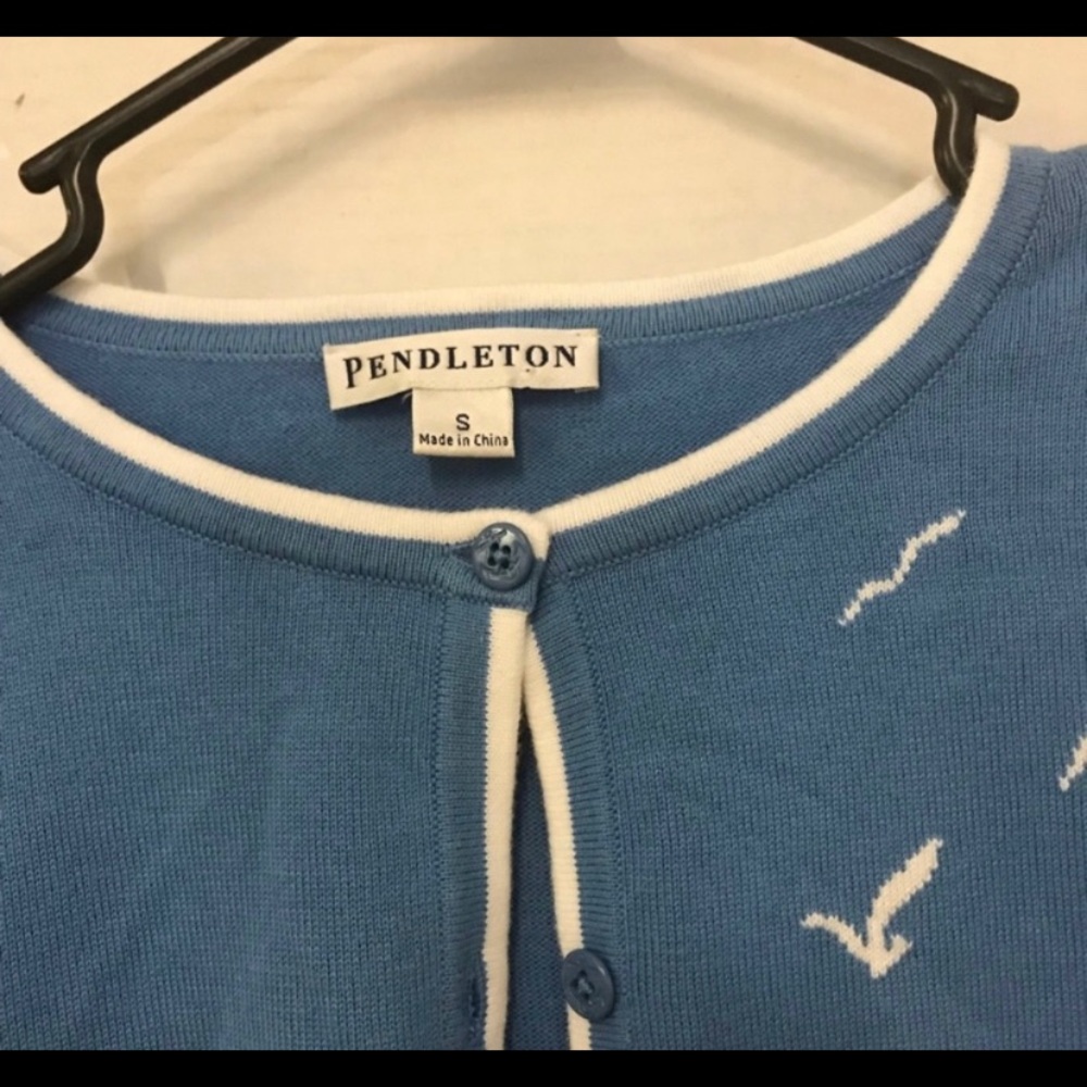 Pendleton Nautical Sailor Beach Theme Cardigan - image 4